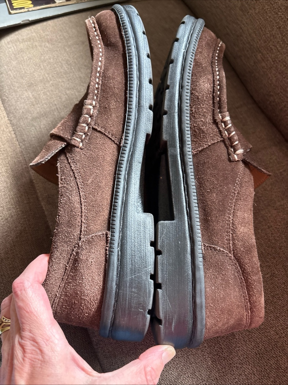 Birkenstock Footprints Loafers Men 11 EU 44 Brown  Suede Lug Sole Portugal - Picture 7 of 10